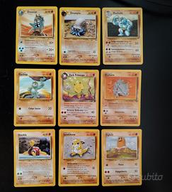 Lotto 9 Carte Pokémon Vintage WOTC Fossile Rocket
