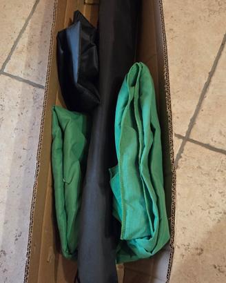 kit  Green Screnn  portatile con stativo e sfondo 