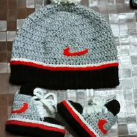 Completino uncinetto neonato lana acrilica 0-3 