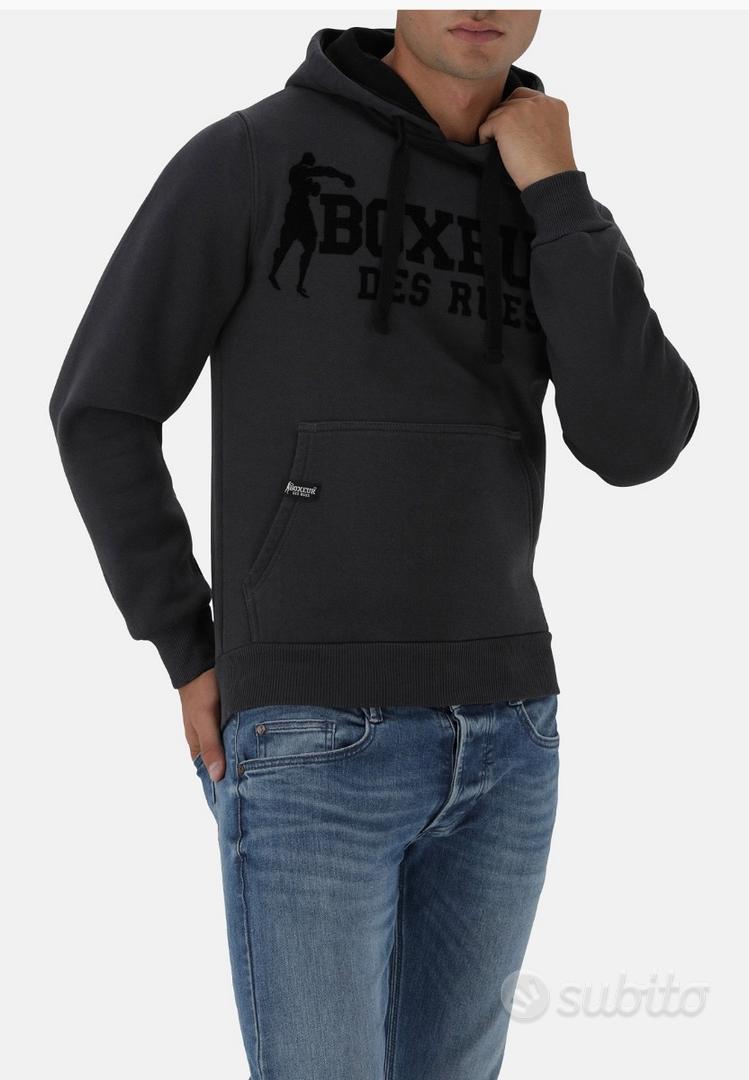 Felpa Con Cappuccio E Zip BOXEUR DES RUES - Nero E Oro, 70% Cotone, 30% Poliestere