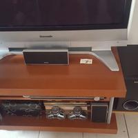 porta tv ciliegio e retro cristallo satinato