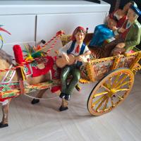Carretto Siciliano Artigianale con Personaggi Vint