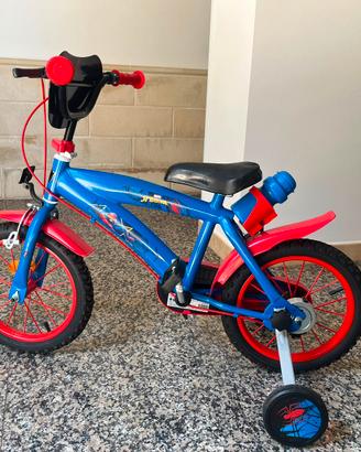 Bicicletta Bimbo Spider-Man con Rotelle