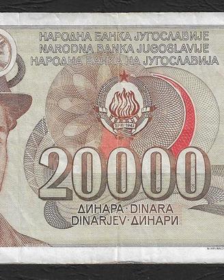Jugoslavia - banconota circolata da 20.000 Dinari