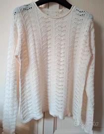 Maglione traforato panna donna taglia 42
