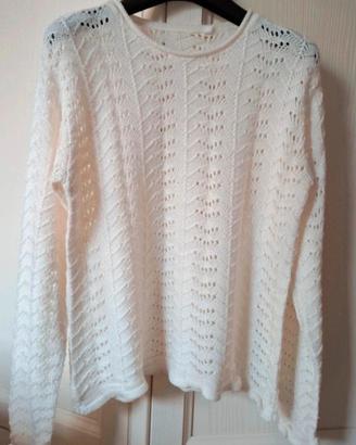 Maglione traforato panna donna taglia 42