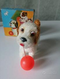 Giocattolo di latta - cane con palla colorata - Italia