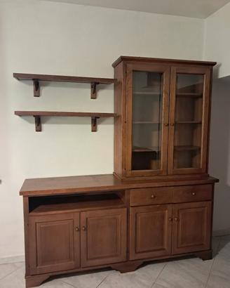 Mobile sala in legno, con vetrina