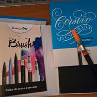 Libro lettering e  calligrafia+ pentel arancione