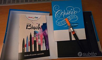 Libro lettering e  calligrafia+ pentel arancione