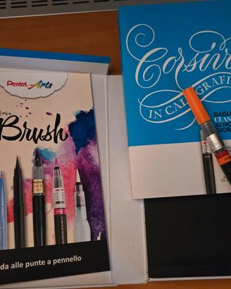 Libro lettering e  calligrafia+ pentel arancione