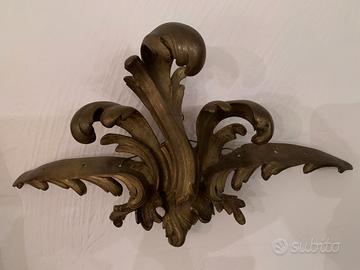 Antica cimasa decoro fregio in bronzo del ‘700