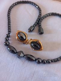 Parure Murano Vintage anni 70- Grigio Madreperla. 