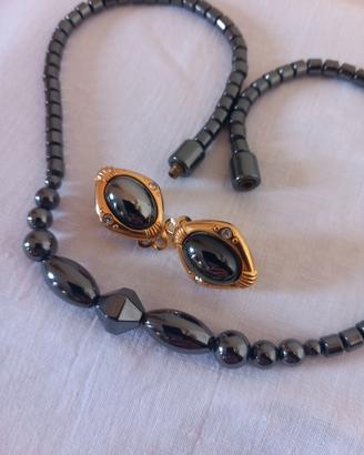 Parure Murano Vintage anni 70- Grigio Madreperla. 