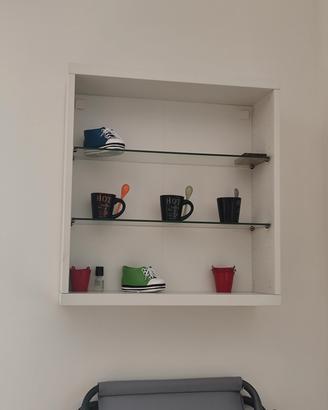pensile con mensole in vetro 