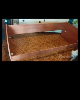 LETTO SINGOLO TELAIO IN LEGNO + MATERASSO + RETE