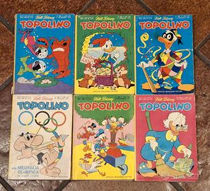 Lotto di 6 albi originali Topolino Mondadori '70