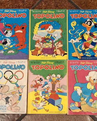 Lotto di 6 albi originali Topolino Mondadori '70