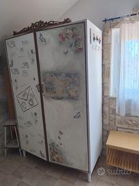 armadio a due ante in stile provenzale / shabby