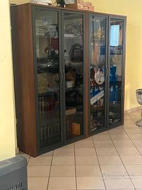 Vetrine ( 2 pz) in legno e vetro+ tavolo legno