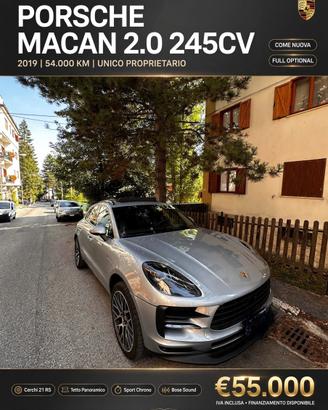 Macan 2.0 TurboBenzina 245 CV TETTO PASM PDLS PLUS