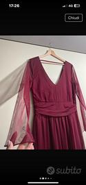 Abito da sera lungo  Borgogna nuovo lizalù XL