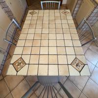 Tavolo in ferro battuto artiginale 80 x115 e Sedie