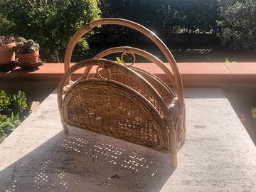 Portariviste vintage vimini e bamboo