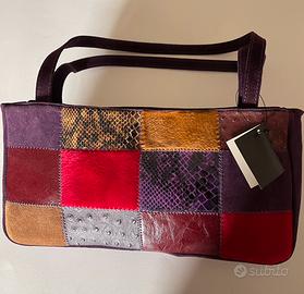 Borsa artigianale Ilariaborse patchwork vera pelle