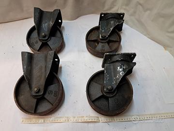 ruote pesanti d180 vintage2 fisse + 2 piroettanti 