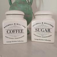 Due barattoli vintage porcellana inglese Maxwell 