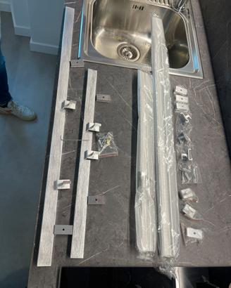 barre portautensili cucina acciaio inox satinato