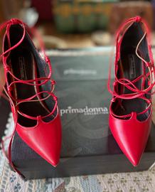Décolleté colore rosso, tacco 10, PrimaDonna