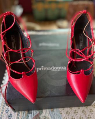 Décolleté colore rosso, tacco 10, PrimaDonna