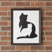 Quadro 24x30, Gattino e Mamma Gatto