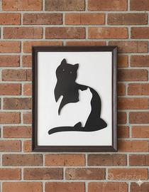 Quadro 24x30, Gattino e Mamma Gatto