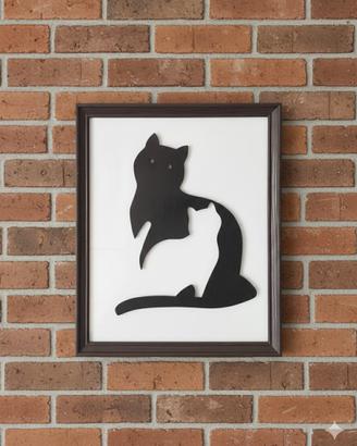 Quadro 24x30, Gattino e Mamma Gatto