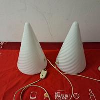 2 lampade  coniche in vetro  di  murano  anni 70