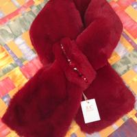 Sciarpa rossa in eco pelliccia - S.C. Bijoux