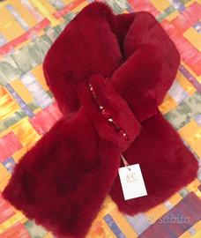 Sciarpa rossa in eco pelliccia - S.C. Bijoux