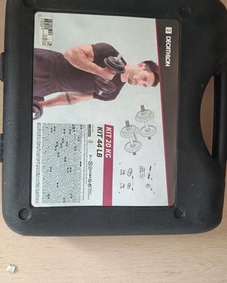 Kit Manubri Ghisa 20 kg Decathlon Domyos con Valig