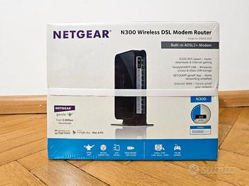 NETGEAR modem router wifi n300 adsl2+ nuovo
