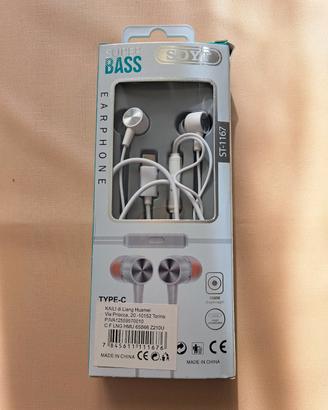 Auricolari nuovi con filo tipo C