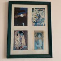 Cornice blu di legno con stampa Klimt