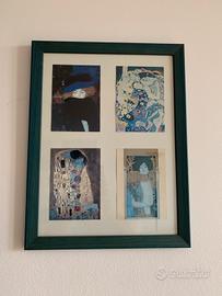 Cornice blu di legno con stampa Klimt