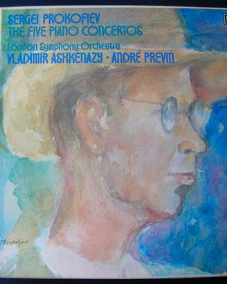 PROKOFIEV THE 5 PIANO CONCERTOS 3 LP box DECCA uk