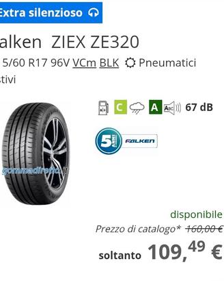 Pneumatici Falken 215/60/17