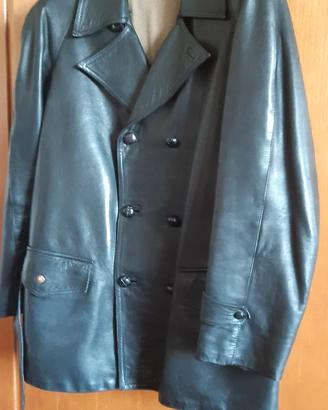 Giaccone cappotto in pelle uomo vintage 
