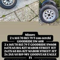 5 coppie gomme con o senza cerchi 