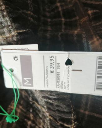 gonna tartan o scozzese benetton verde e panna 